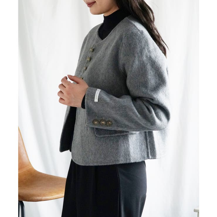 ウール襟なしショートジャケット【AW】 | aimoha  | 詳細画像31 