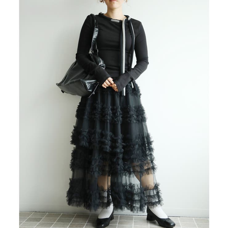 フリルティアードチュールスカート | aimoha  | 詳細画像4 