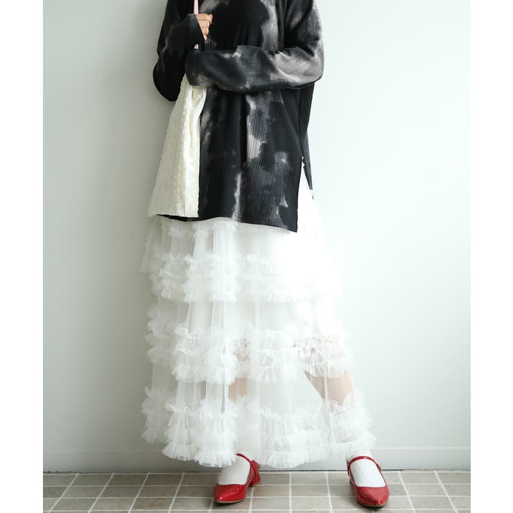 フリルティアードチュールスカート | aimoha  | 詳細画像2 