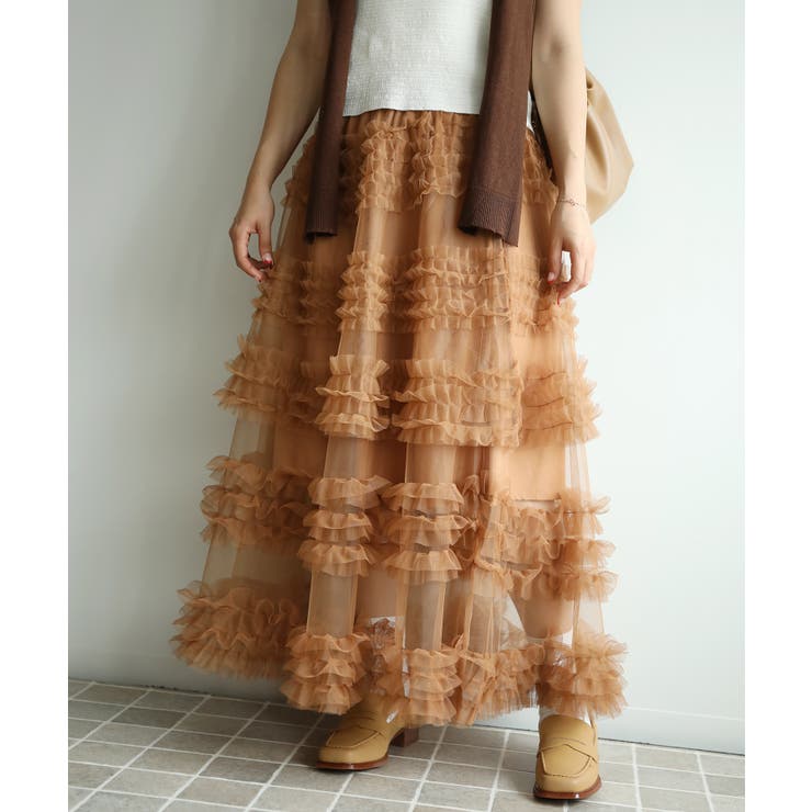 フリルティアードチュールスカート | aimoha  | 詳細画像7 