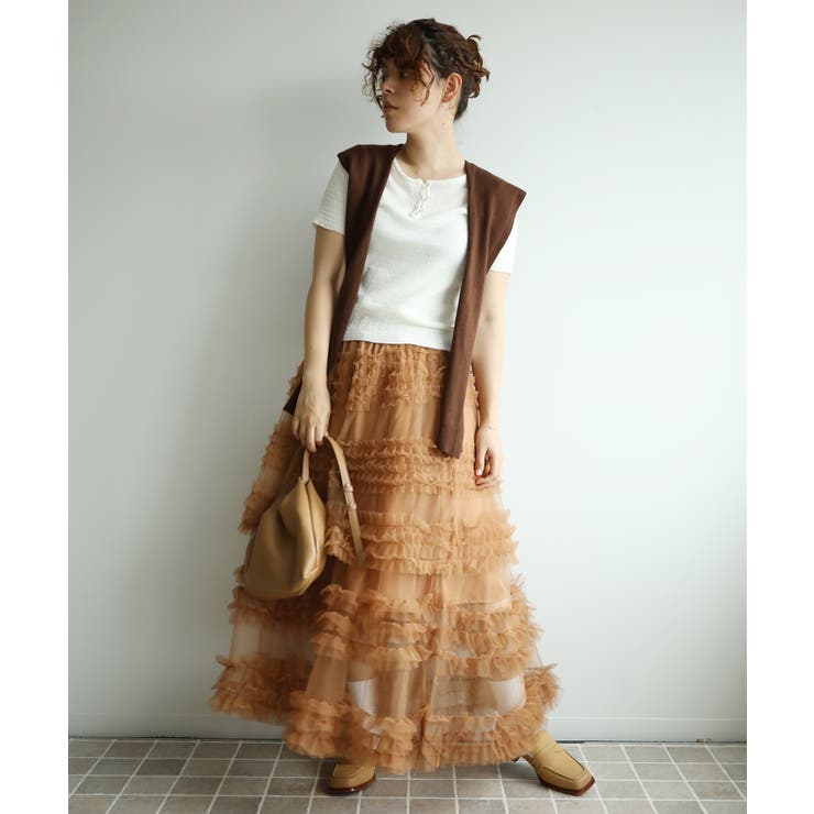 フリルティアードチュールスカート | aimoha  | 詳細画像15 