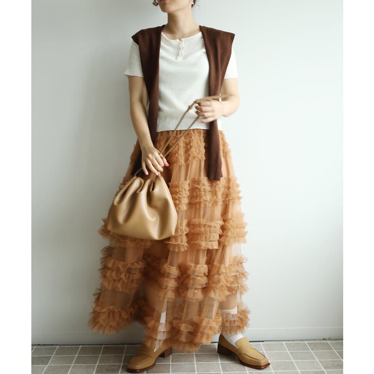 フリルティアードチュールスカート | aimoha  | 詳細画像8 