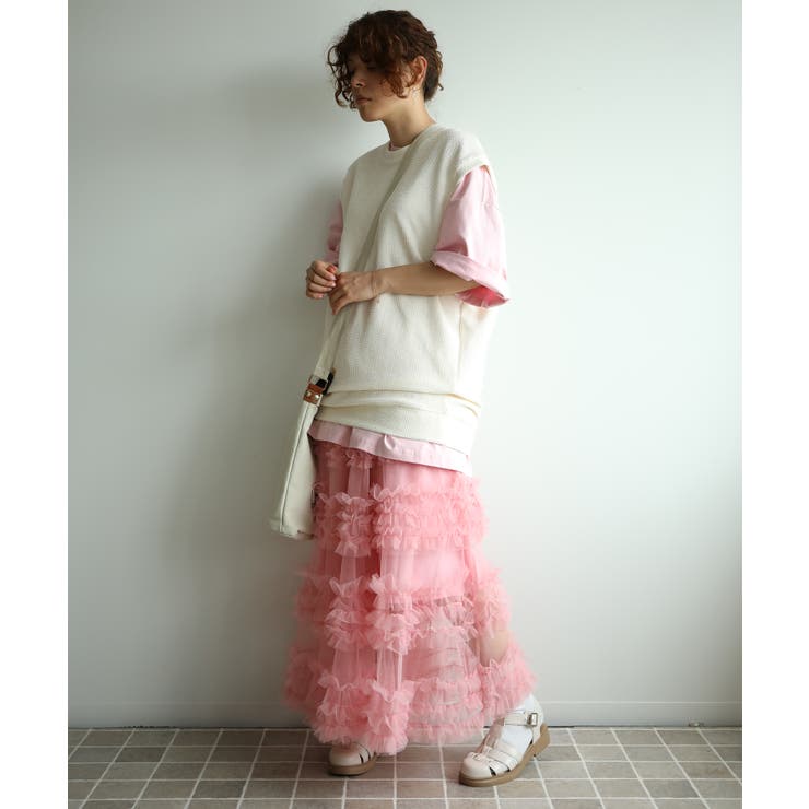 フリルティアードチュールスカート | aimoha  | 詳細画像16 