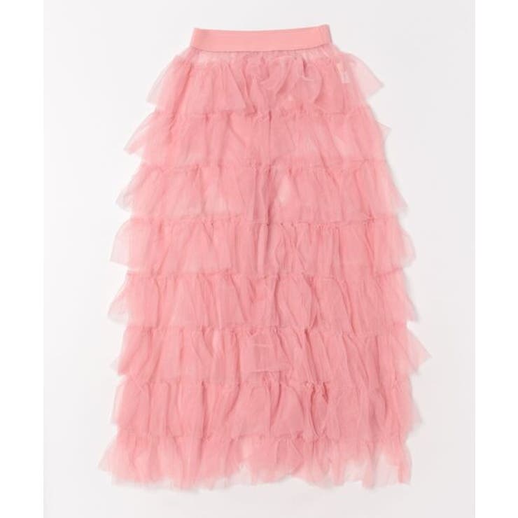 ピンク | ボリュームティアードシアーチュールスカート | aimoha 