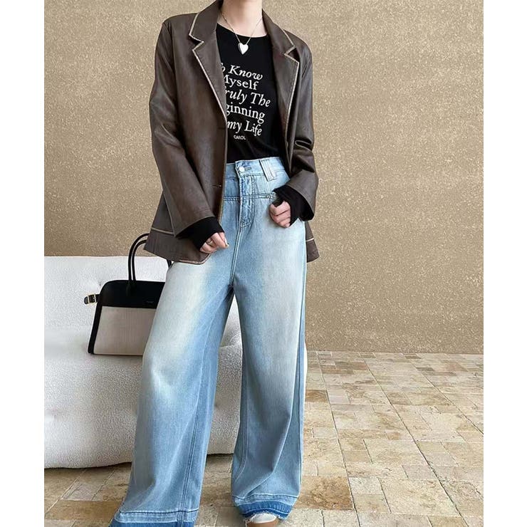 パイピングPUレザージャケット | aimoha  | 詳細画像10 