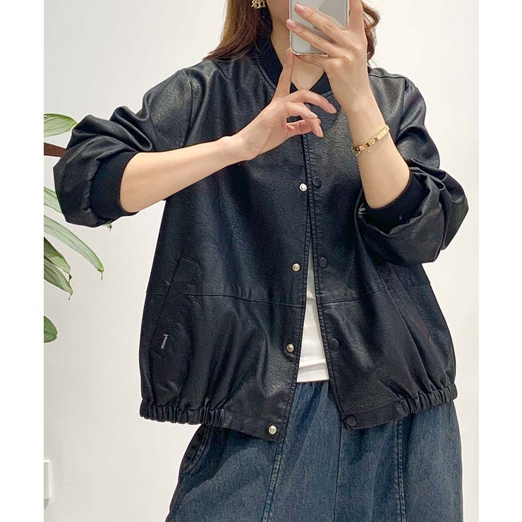 PUマットボマージャケット | aimoha  | 詳細画像1 