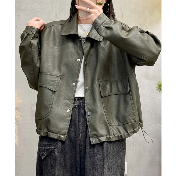 クラシックカラーデザインPUレザージャケット | aimoha  | 詳細画像6 