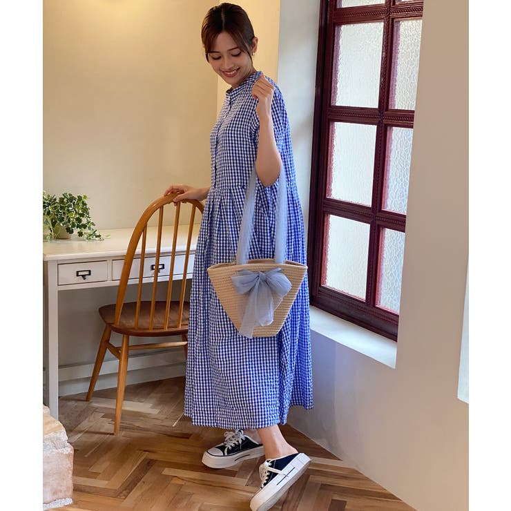 チェック柄ロングワンピース | aimoha  | 詳細画像10 