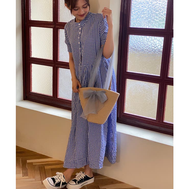 チェック柄ロングワンピース | aimoha  | 詳細画像12 