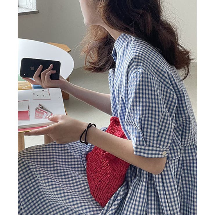 チェック柄ロングワンピース | aimoha  | 詳細画像13 