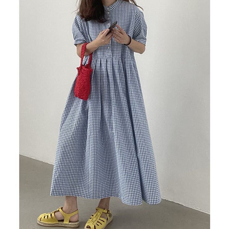 チェック柄ロングワンピース | aimoha  | 詳細画像15 