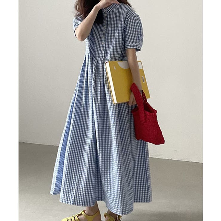 チェック柄ロングワンピース | aimoha  | 詳細画像16 