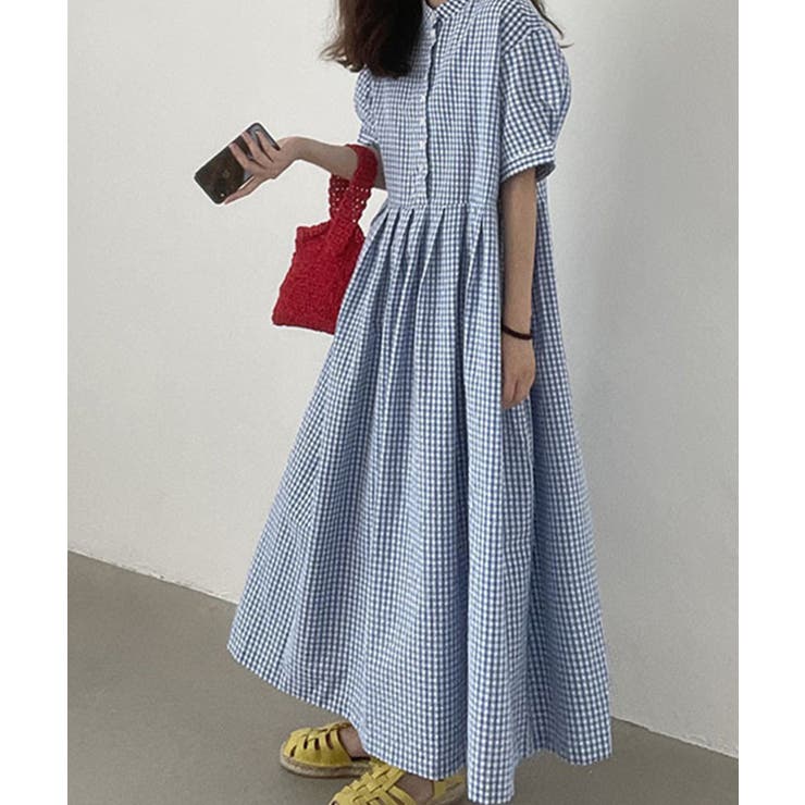 チェック柄ロングワンピース | aimoha  | 詳細画像17 