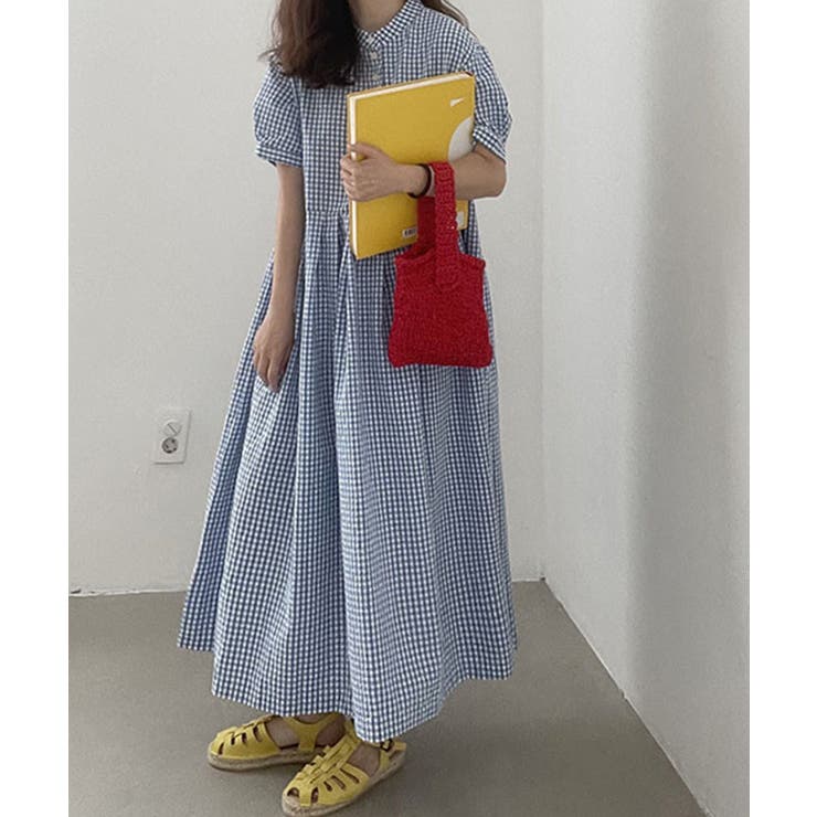 チェック柄ロングワンピース | aimoha  | 詳細画像19 