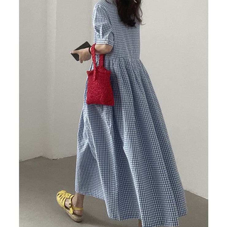 チェック柄ロングワンピース | aimoha  | 詳細画像23 