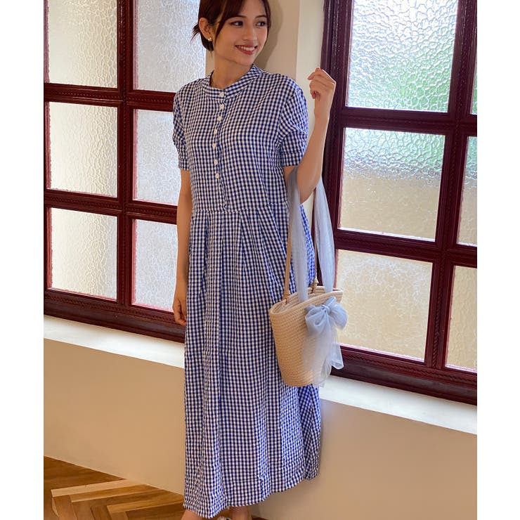 チェック柄ロングワンピース | aimoha  | 詳細画像4 