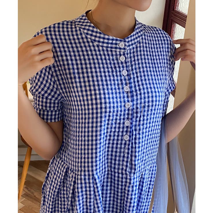 チェック柄ロングワンピース | aimoha  | 詳細画像7 