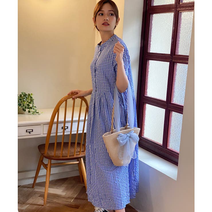 チェック柄ロングワンピース | aimoha  | 詳細画像8 