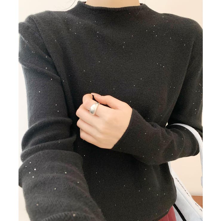 ブラック | ベーシックカラーニットセーター【AW】 | aimoha 