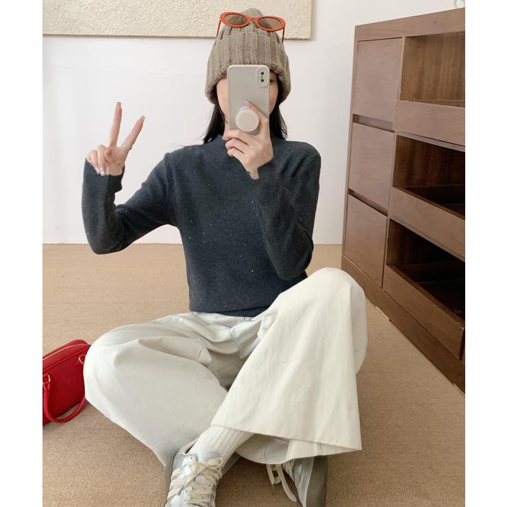 ベーシックカラーニットセーター【AW】 | aimoha  | 詳細画像1 