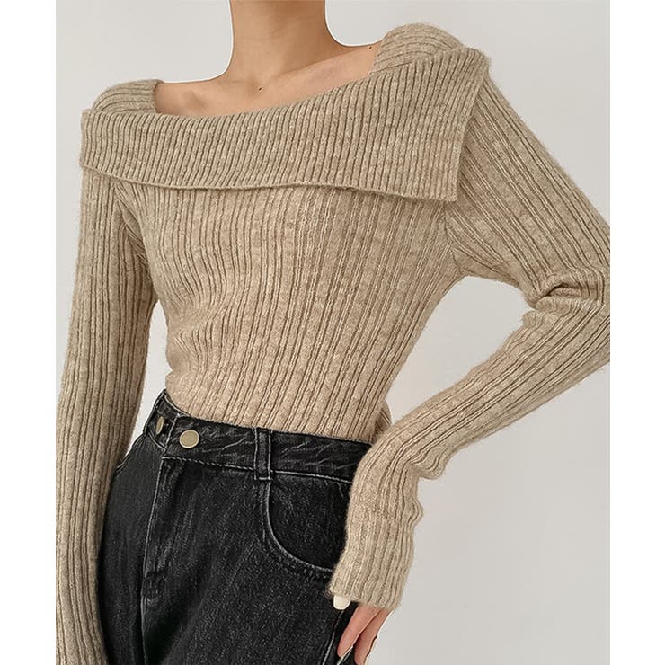 キャメル | 韓国風レトロニット【AW】 | aimoha 