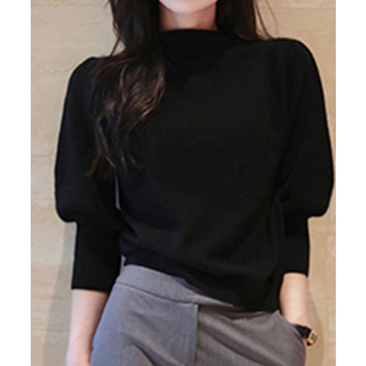 ブラック | モックネックニット【AW】 | aimoha 