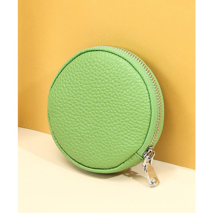 グリーン | 本革円形コインケース | aimoha 