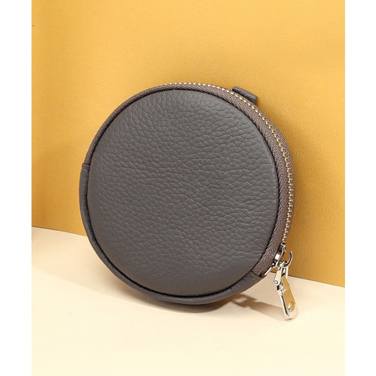 ダークグレー | 本革円形コインケース | aimoha 