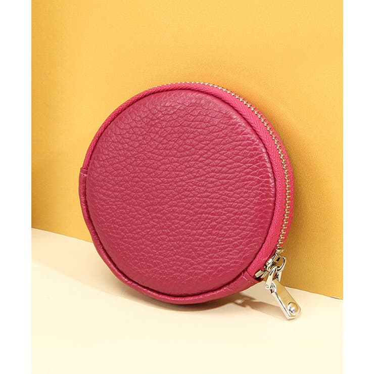 レッド1 | 本革円形コインケース | aimoha 