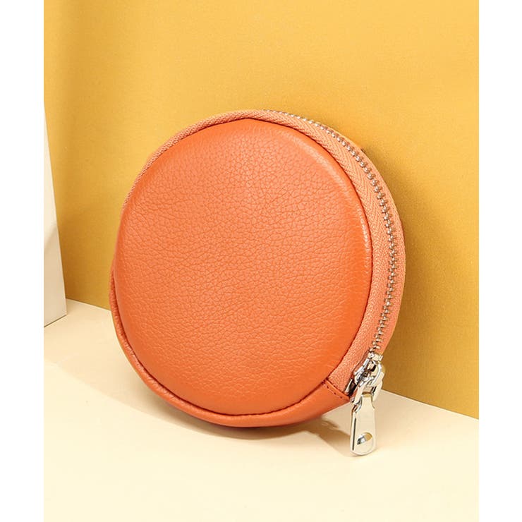 オレンジ2 | 本革円形コインケース | aimoha 