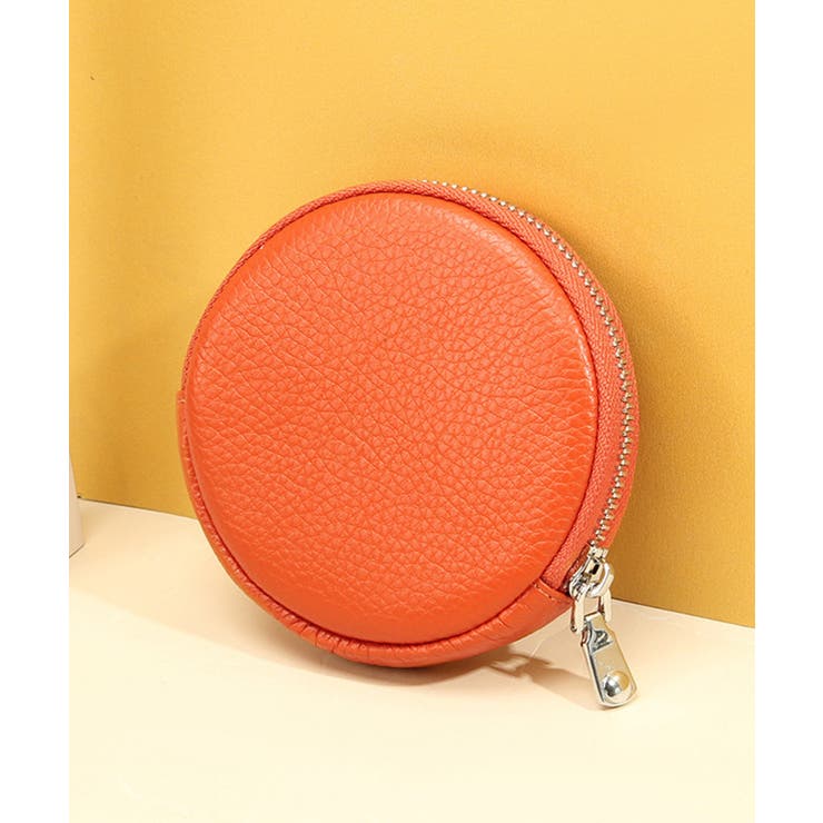 オレンジ3 | 本革円形コインケース | aimoha 