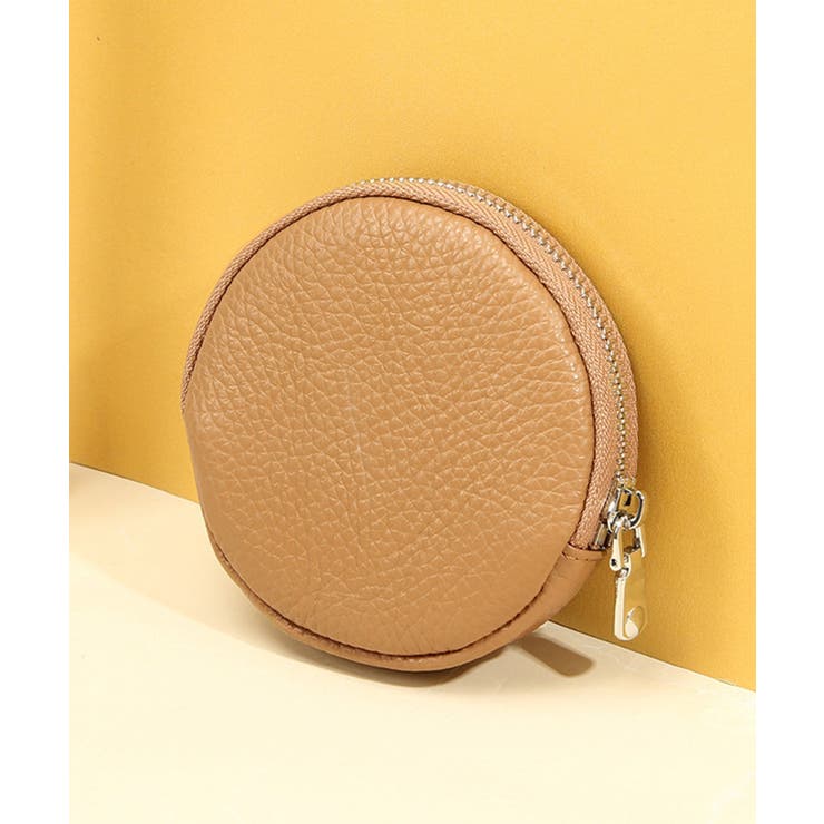 ベージュ | 本革円形コインケース | aimoha 