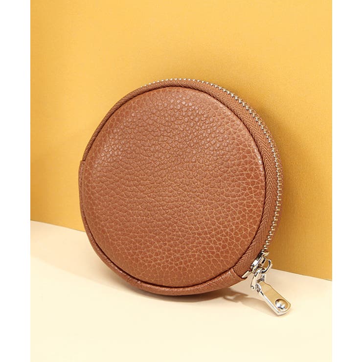 ブラウン | 本革円形コインケース | aimoha 