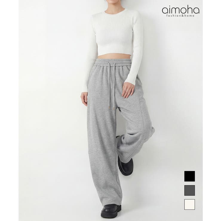イージーワイドパンツ スウェットパンツ ドロスト仕様 | aimoha  | 詳細画像1 