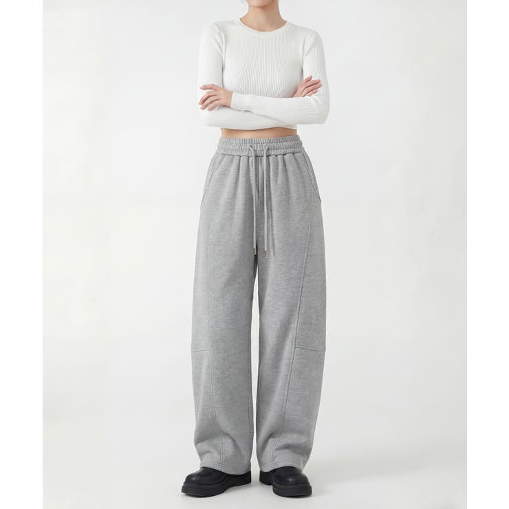 イージーワイドパンツ スウェットパンツ ドロスト仕様 | aimoha  | 詳細画像3 