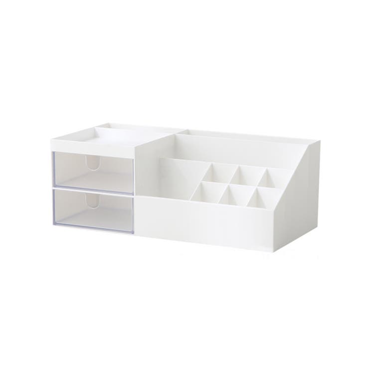 ホワイト | メイクボックス 大容量 コスメボックス | aimoha 