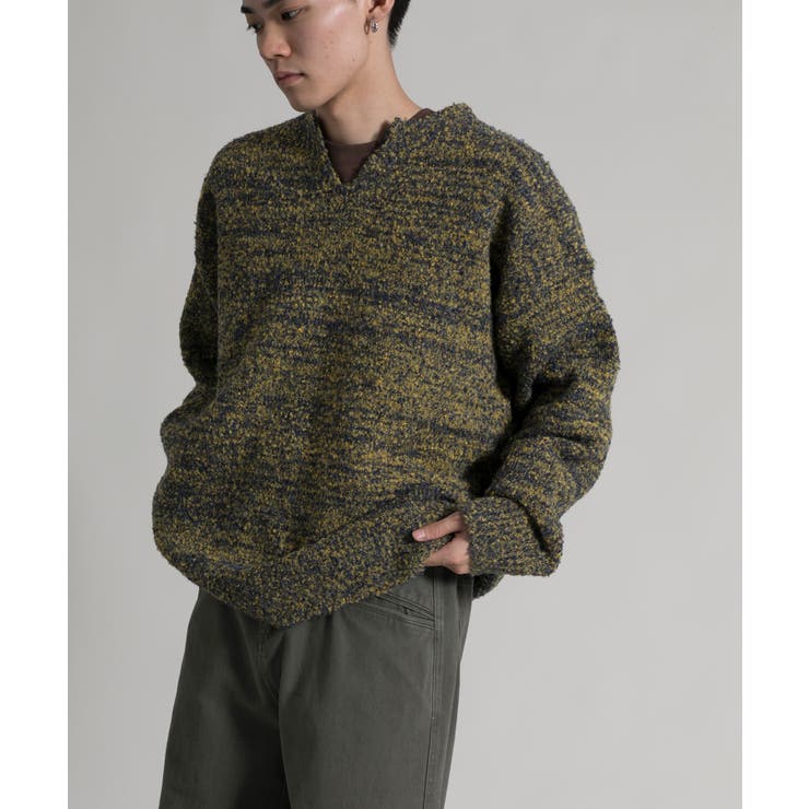 グリーン | Heathered Texture Pullover | aimoha men