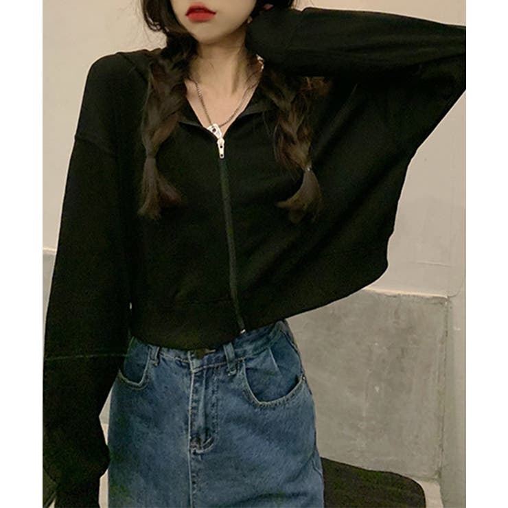 在庫限り シンプルショートパーカー 韓国ファッション | aimoha  | 詳細画像10 