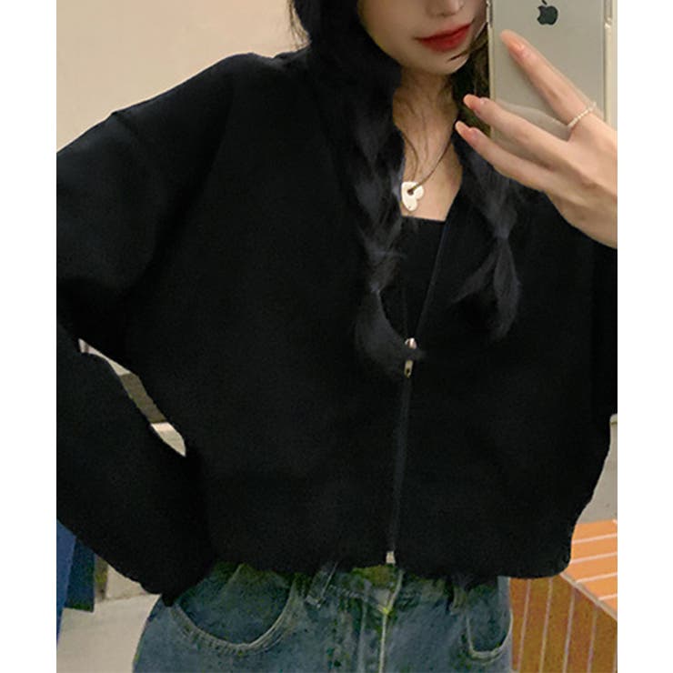 在庫限り シンプルショートパーカー 韓国ファッション | aimoha  | 詳細画像12 