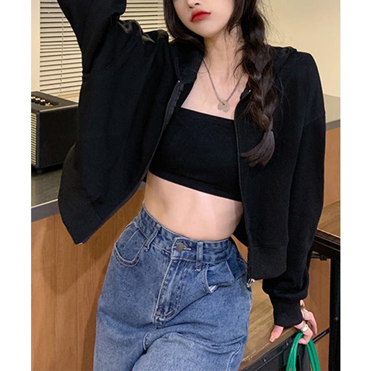 在庫限り シンプルショートパーカー 韓国ファッション | aimoha  | 詳細画像15 