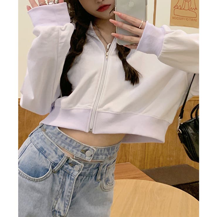 在庫限り シンプルショートパーカー 韓国ファッション | aimoha  | 詳細画像20 