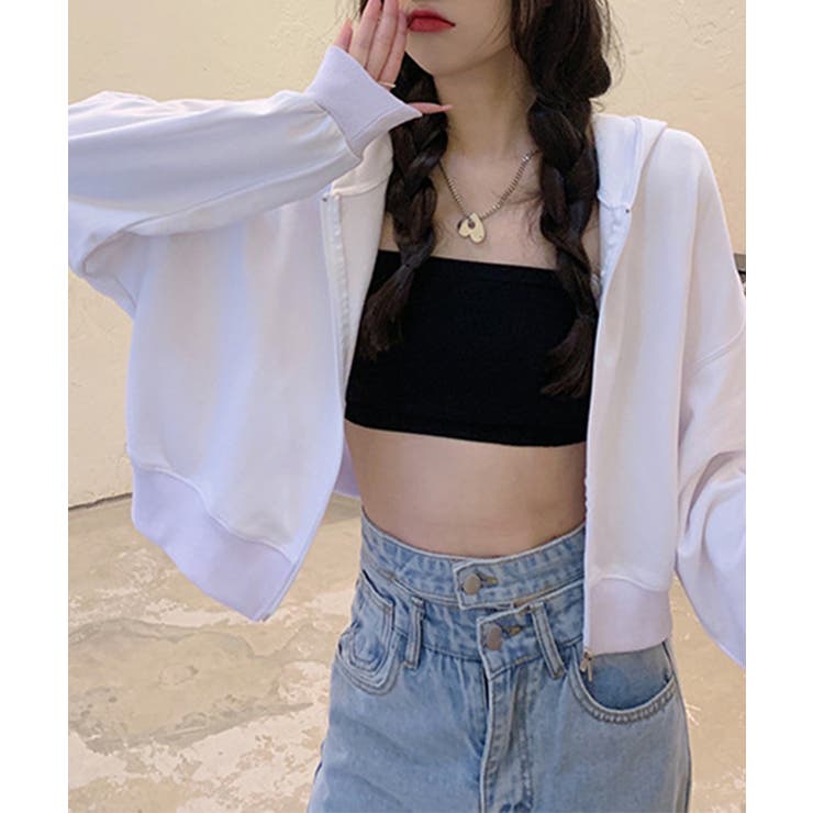 在庫限り シンプルショートパーカー 韓国ファッション | aimoha  | 詳細画像23 