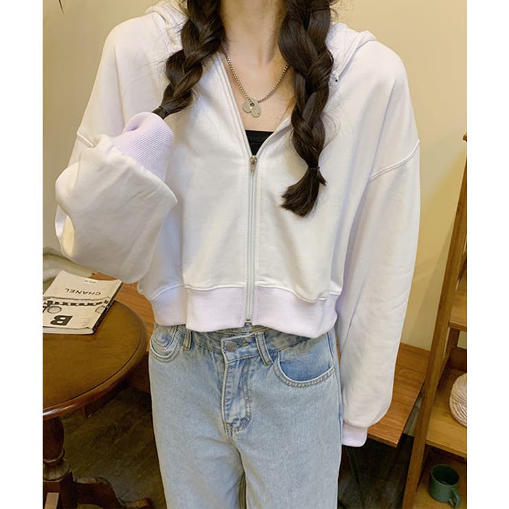 在庫限り シンプルショートパーカー 韓国ファッション | aimoha  | 詳細画像26 