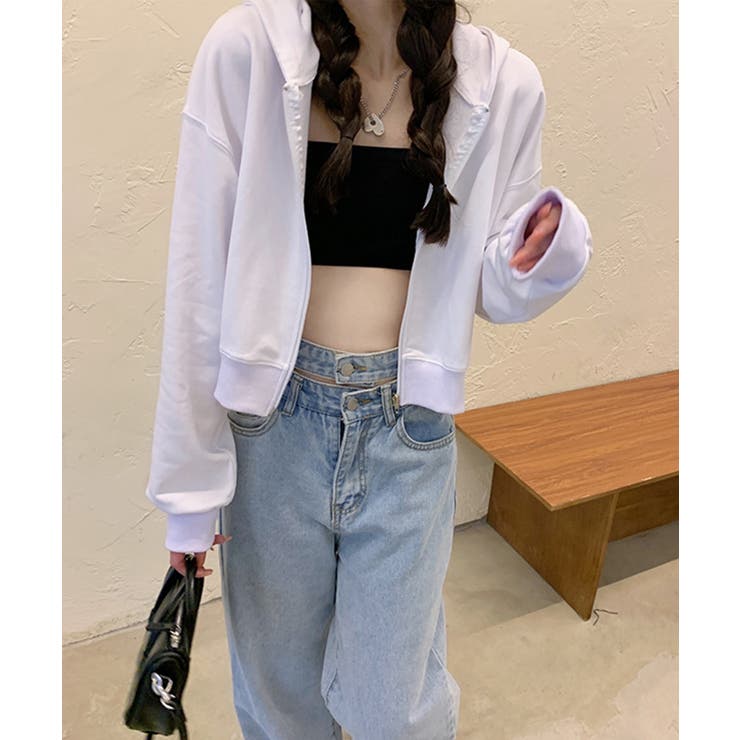 在庫限り シンプルショートパーカー 韓国ファッション | aimoha  | 詳細画像28 