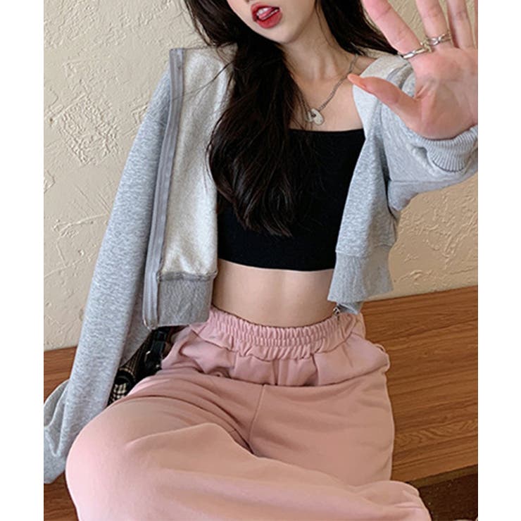 在庫限り シンプルショートパーカー 韓国ファッション | aimoha  | 詳細画像31 