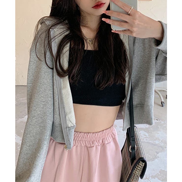 在庫限り シンプルショートパーカー 韓国ファッション | aimoha  | 詳細画像35 