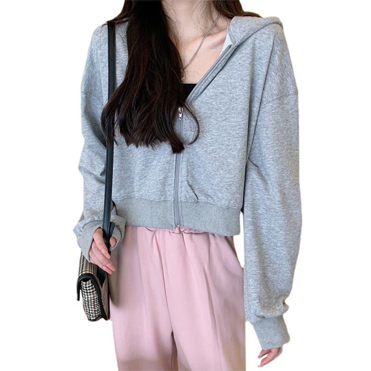 在庫限り シンプルショートパーカー 韓国ファッション | aimoha  | 詳細画像37 