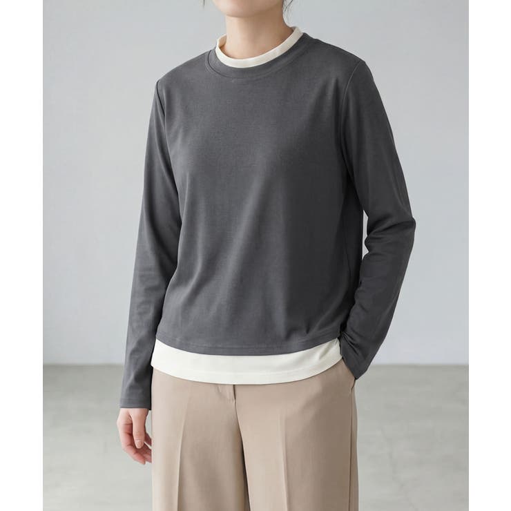 バイカラークルーネックニットプルオーバー | aimoha  | 詳細画像10 