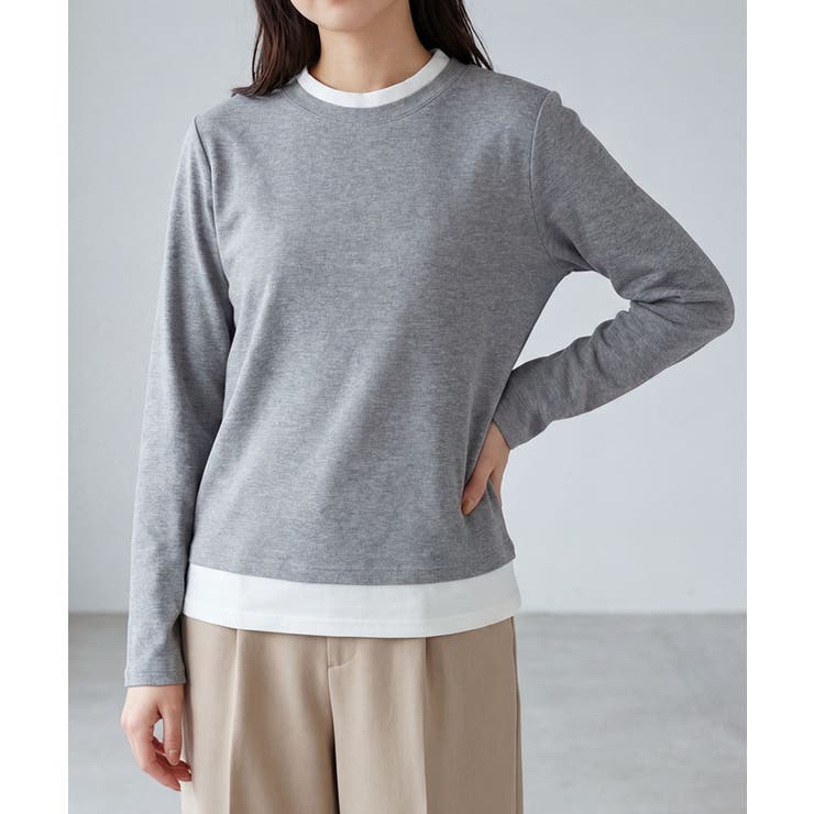 バイカラークルーネックニットプルオーバー | aimoha  | 詳細画像4 