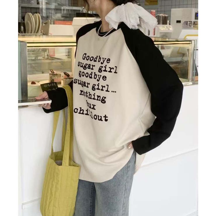 プリントラグラン長袖Tシャツ | aimoha  | 詳細画像13 